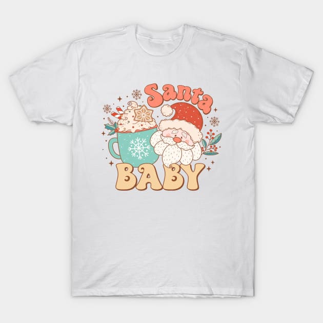 Santa Baby Vintage Retro Classic Santa Claus T-Shirt by MZeeDesigns